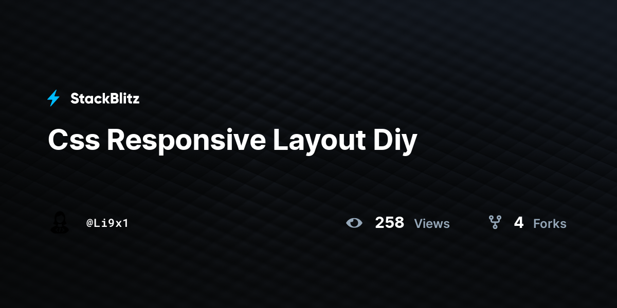 Css Responsive Layout Diy - StackBlitz