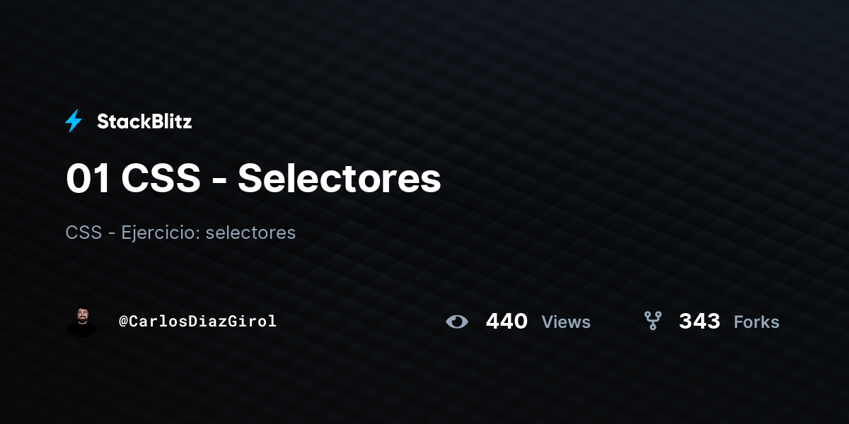 01 CSS - Selectores - StackBlitz