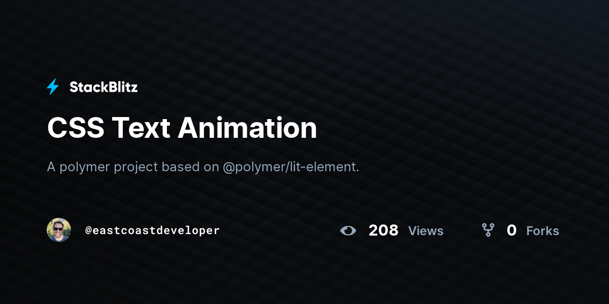 CSS Text Animation - StackBlitz