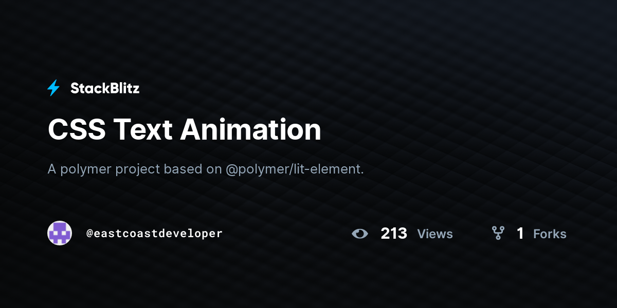 CSS Text Animation - StackBlitz