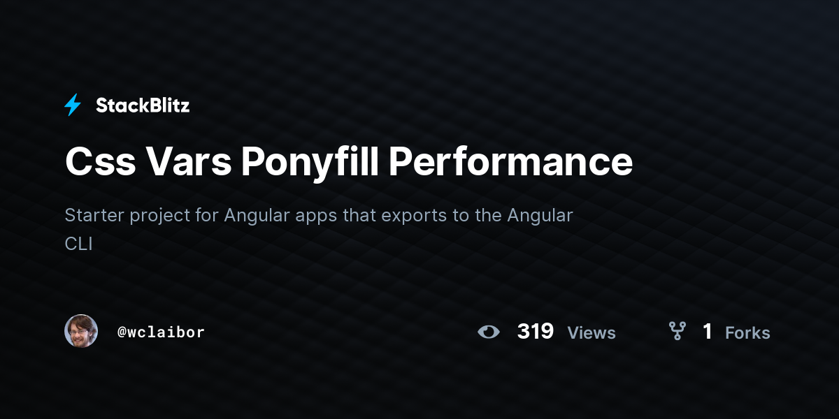 Css Vars Ponyfill Performance - StackBlitz