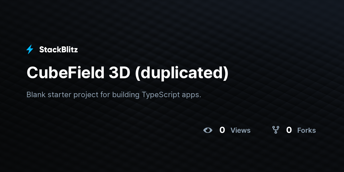 CubeField 3D (duplicated) - StackBlitz