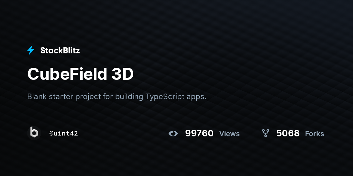 CubeField 3D - StackBlitz