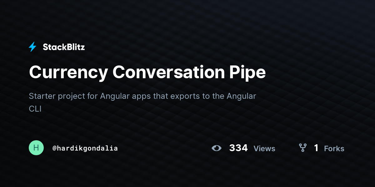 Currency Conversation Pipe - StackBlitz