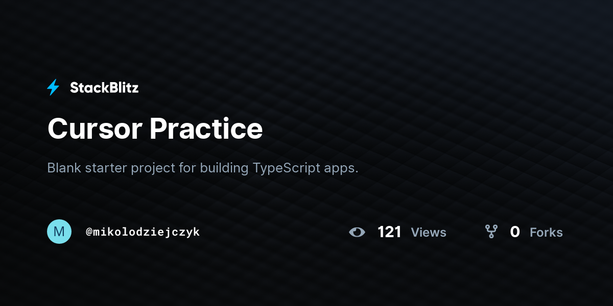 Cursor Practice - StackBlitz