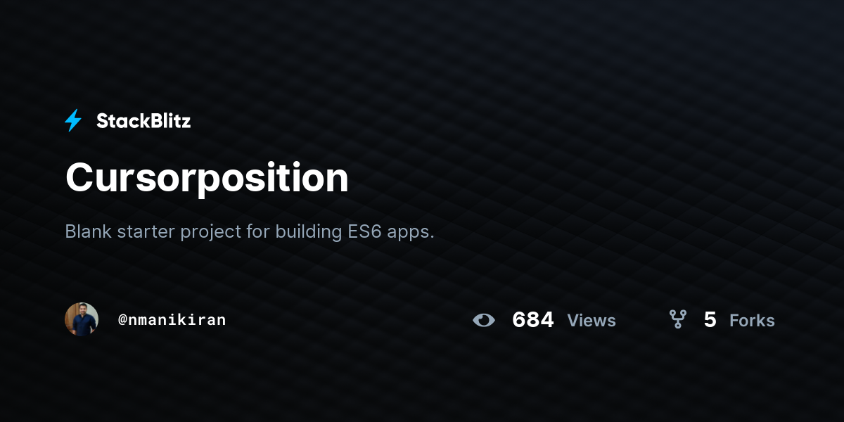 Cursorposition - StackBlitz