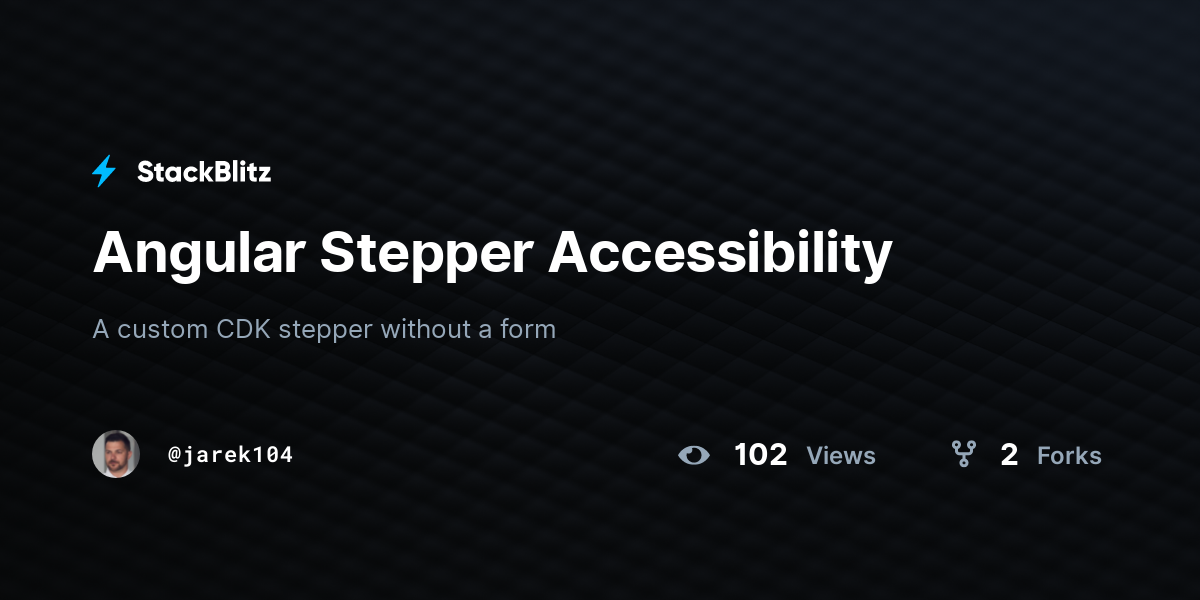 Angular Stepper Accessibility StackBlitz