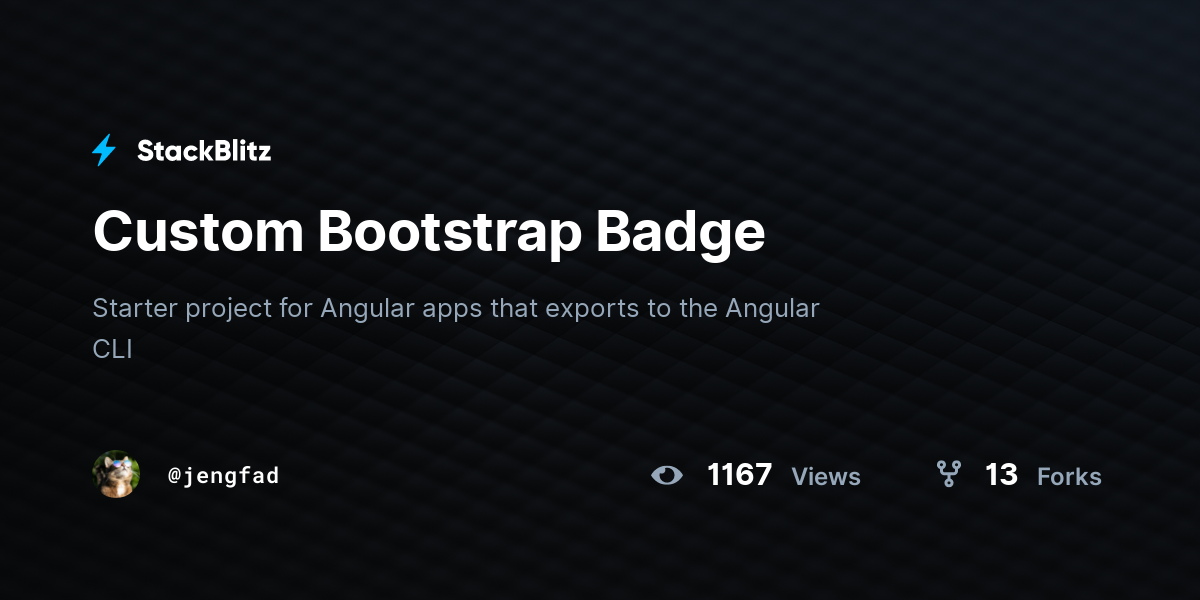 Custom Bootstrap Badge - StackBlitz