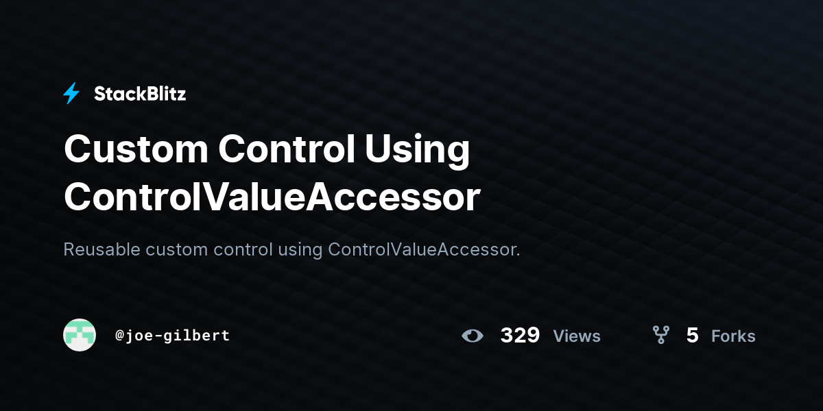 Custom Control Using ControlValueAccessor - StackBlitz