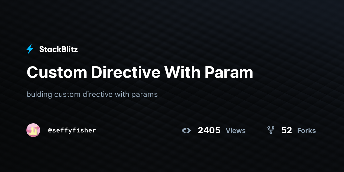 Custom Directive With Param - StackBlitz