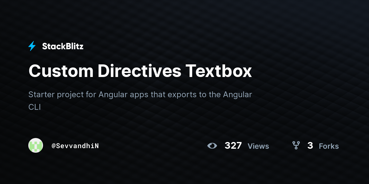 Custom Directives Textbox - StackBlitz