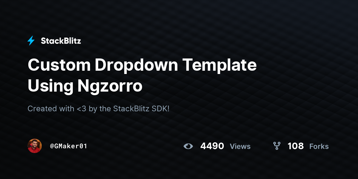 Custom Dropdown Template Using Ngzorro - StackBlitz