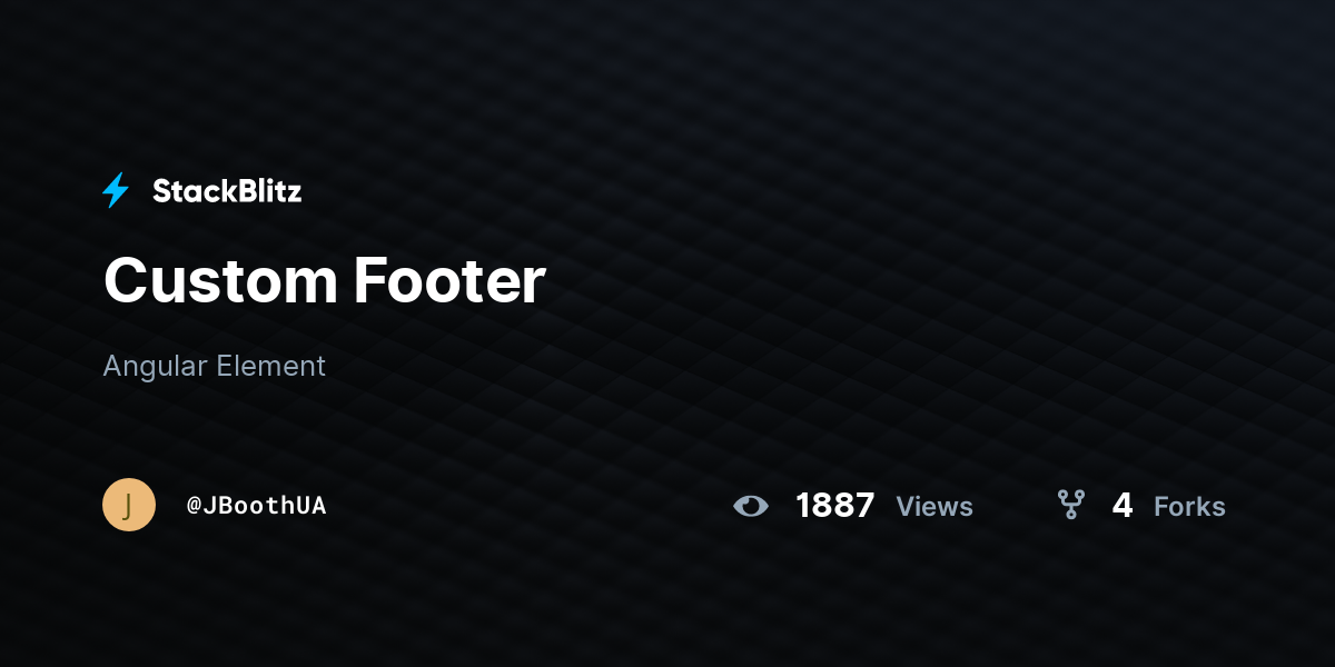 Custom Footer - StackBlitz