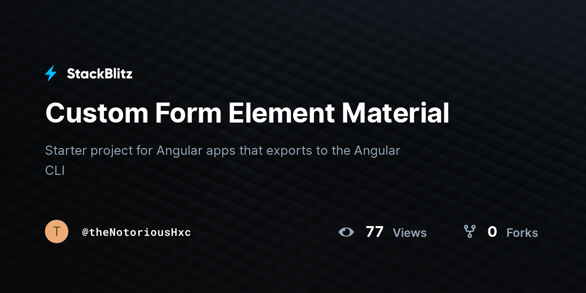 Custom Form Element Material - StackBlitz