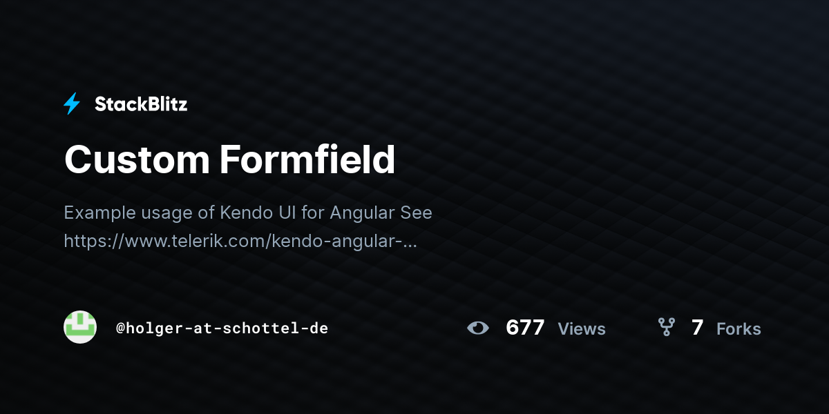 Custom Formfield - StackBlitz