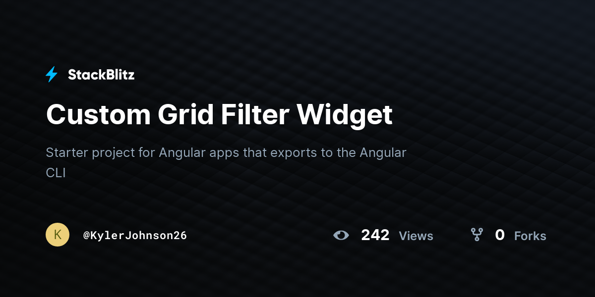 Custom Grid Filter Widget - StackBlitz