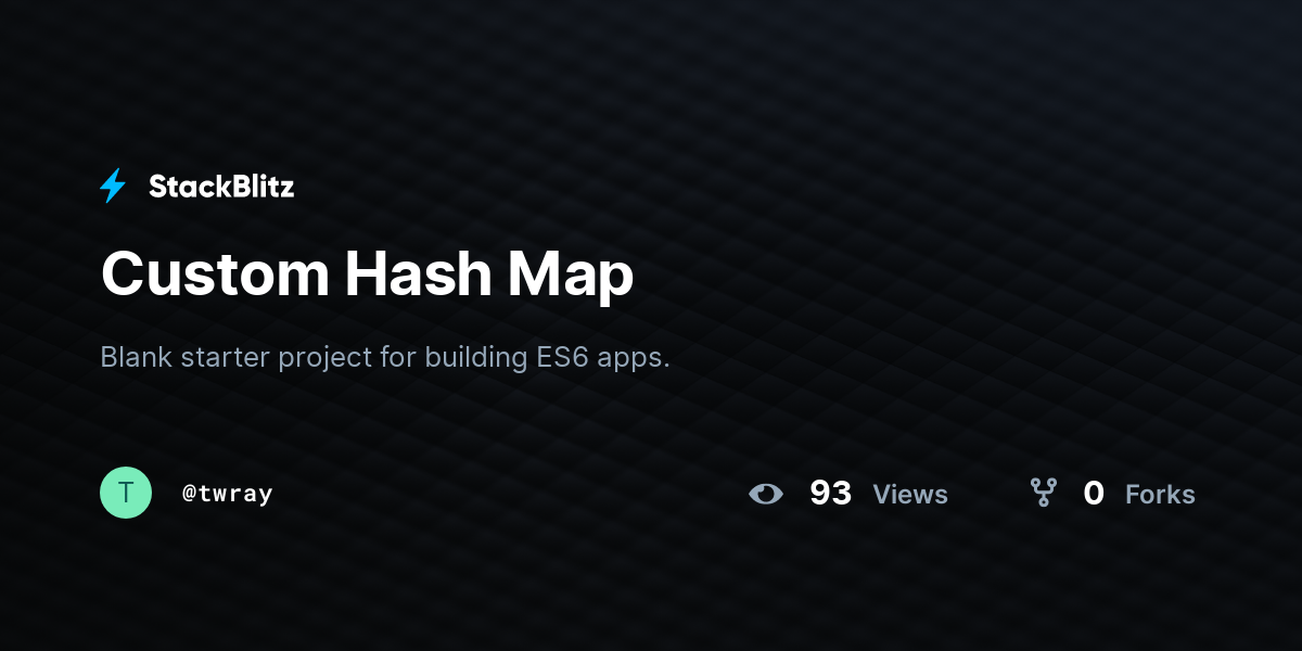 Custom Hash Map - StackBlitz