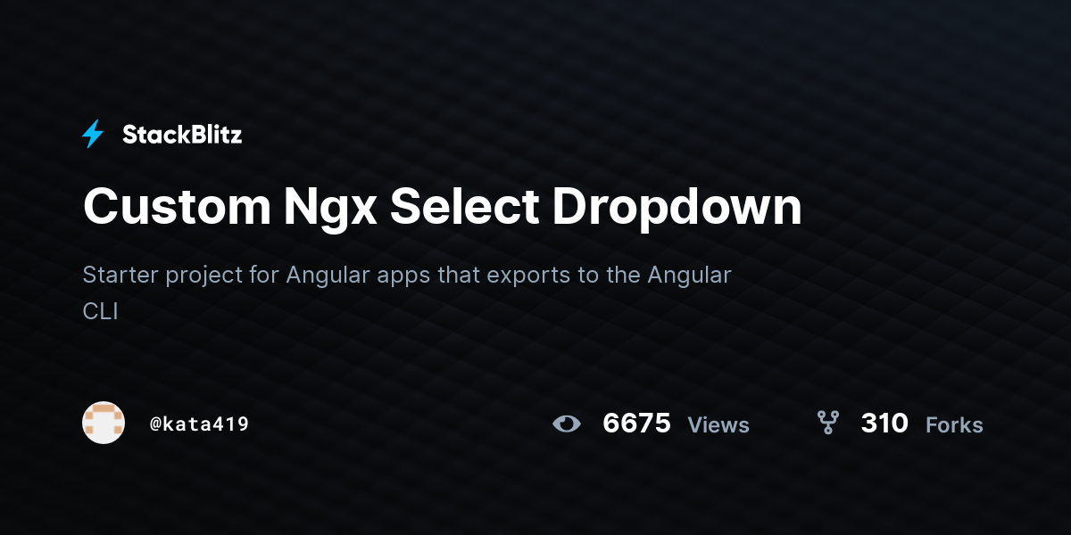 Custom Ngx Select Dropdown - StackBlitz