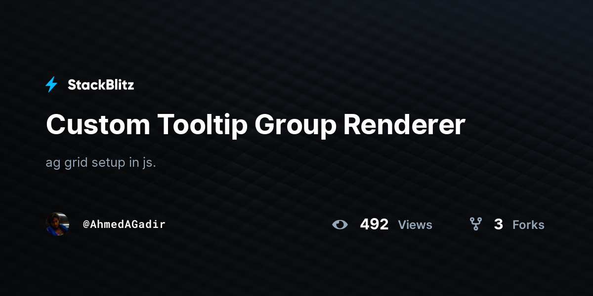 Custom Tooltip Group Renderer - StackBlitz