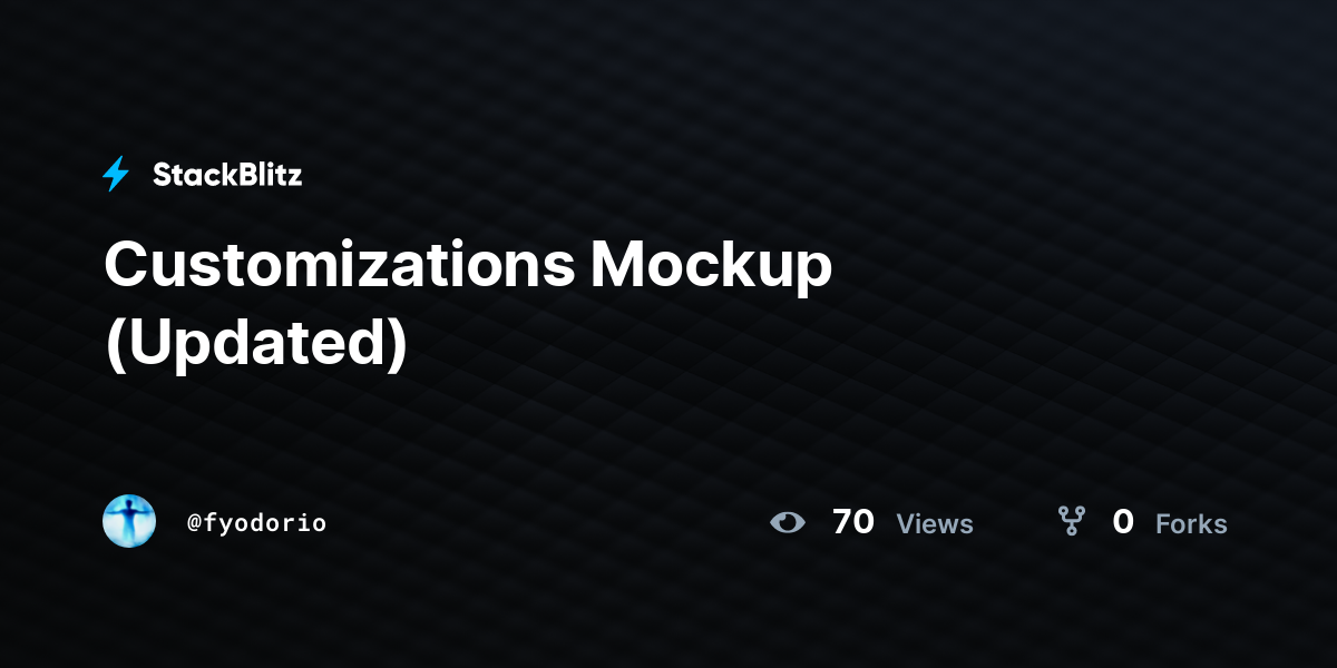 Customizations Mockup (Updated) - StackBlitz