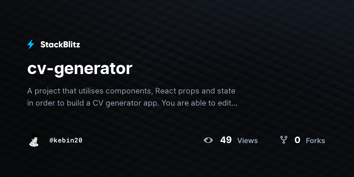 cv-generator - StackBlitz
