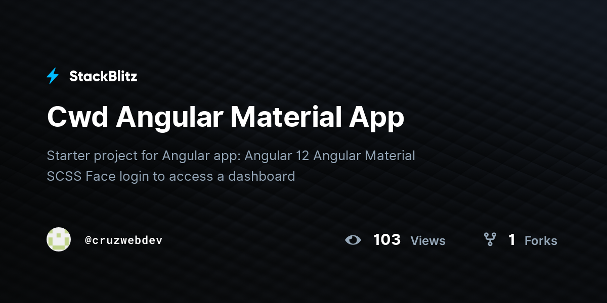 Cwd Angular Material App - StackBlitz