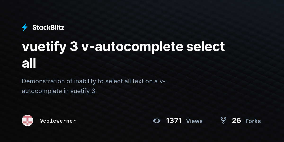 vuetify 3 v-autocomplete select all - StackBlitz