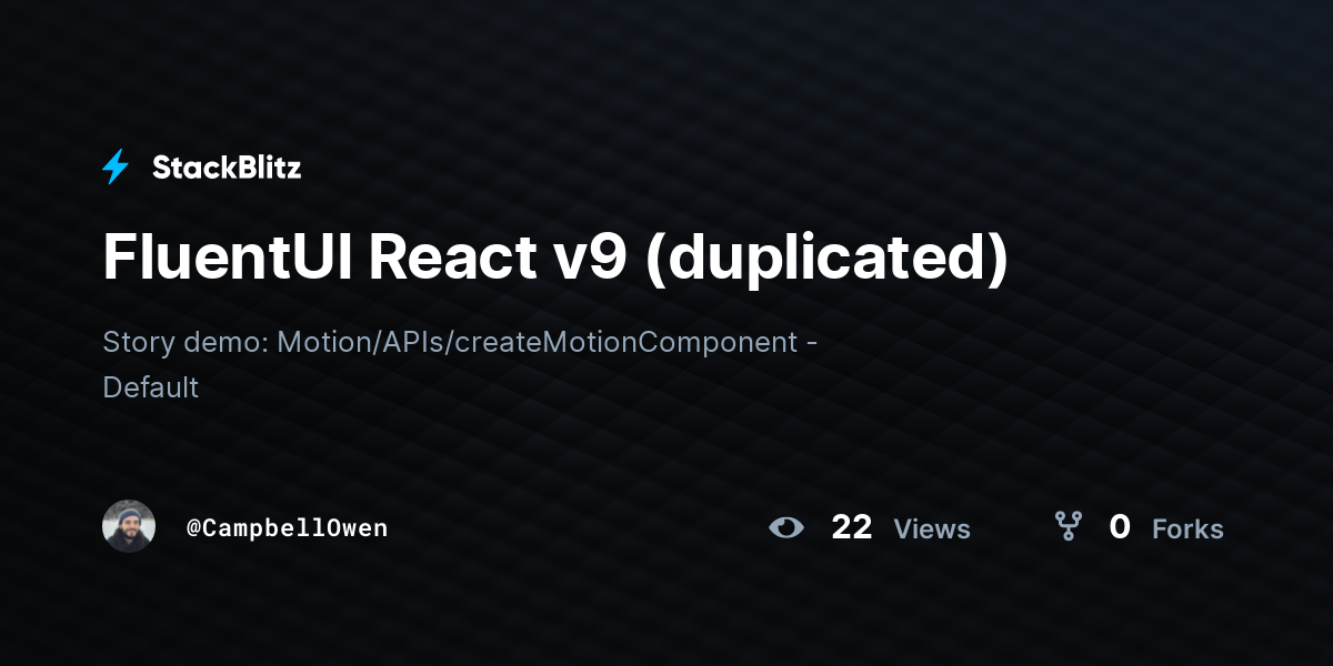 FluentUI React v9 (duplicated) - StackBlitz