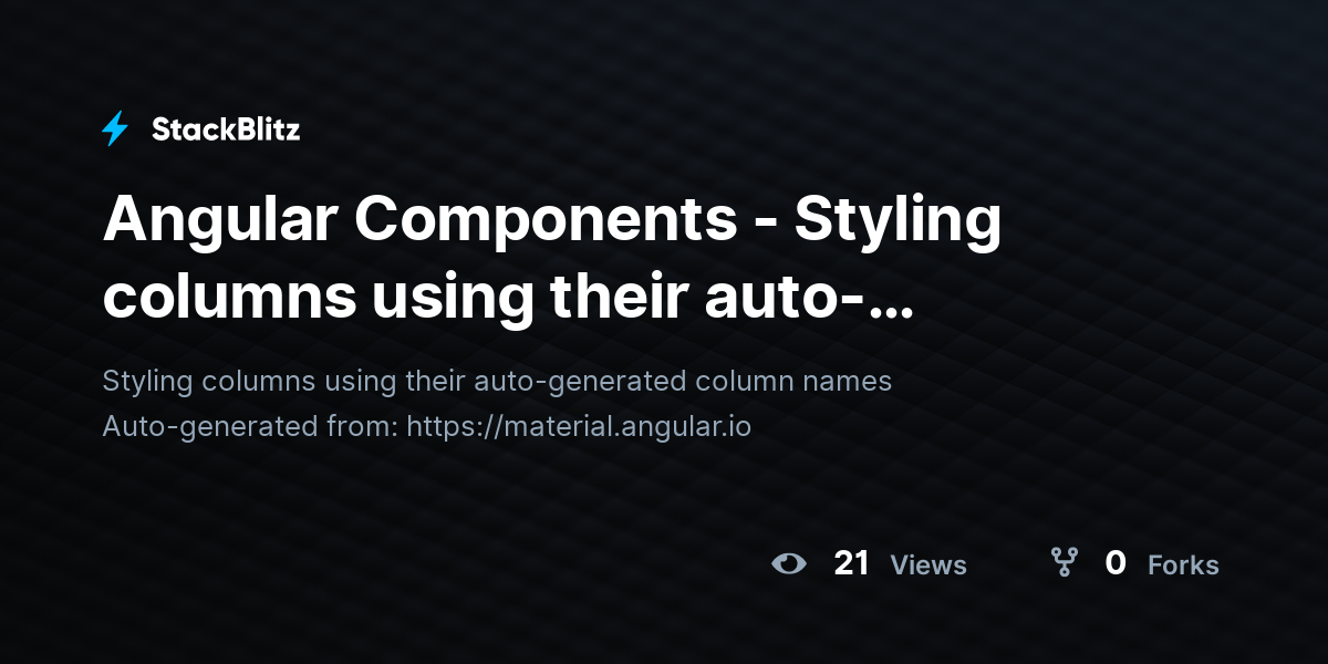 Angular Components - Styling columns using their auto-generated column ...