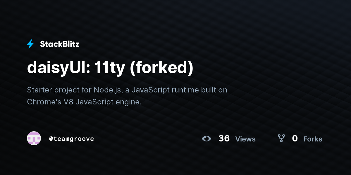 daisyUI: 11ty (forked) - StackBlitz