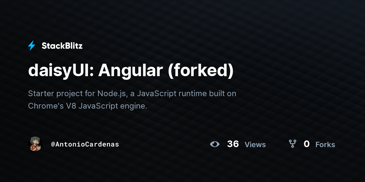daisyUI: Angular (forked) - StackBlitz