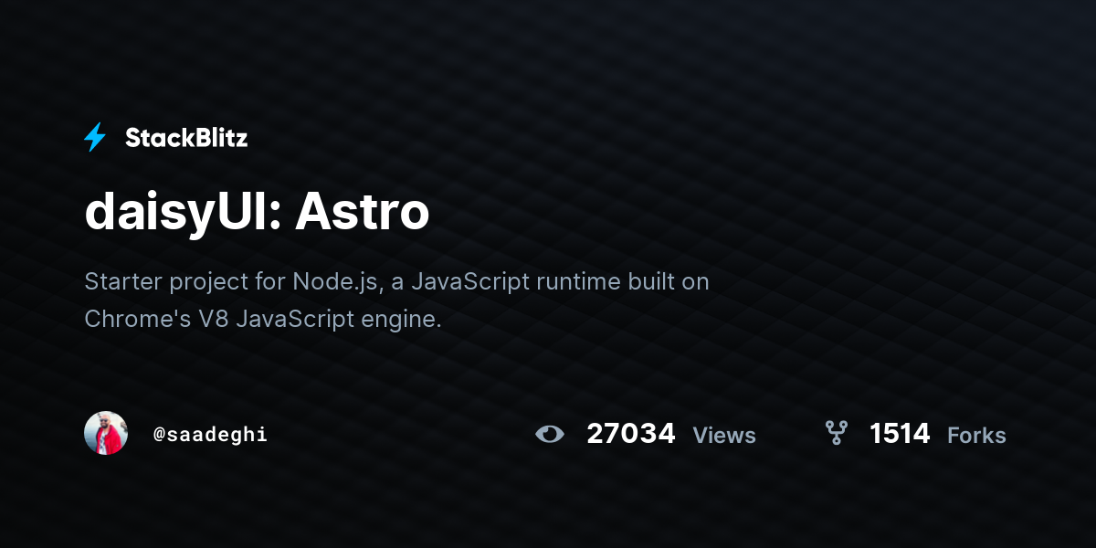 daisyUI: Astro - StackBlitz