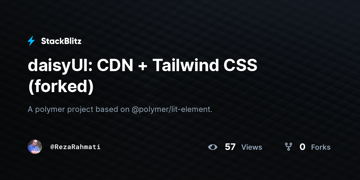 DaisyUI: CDN + Tailwind CSS (forked) - StackBlitz