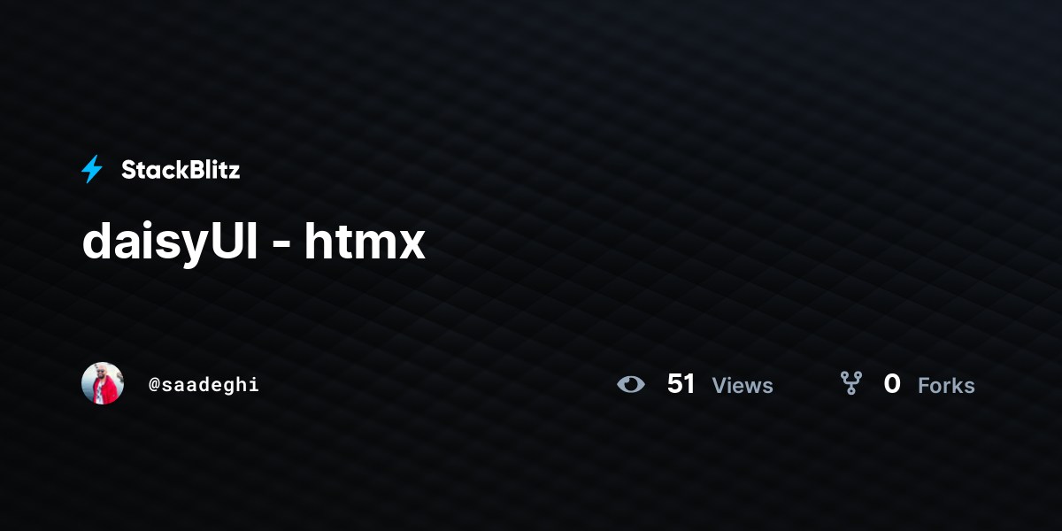 daisyUI - htmx - StackBlitz