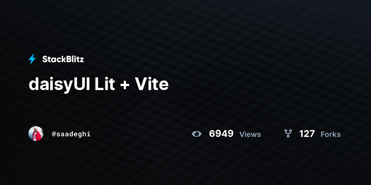 daisyUI Lit + Vite - StackBlitz