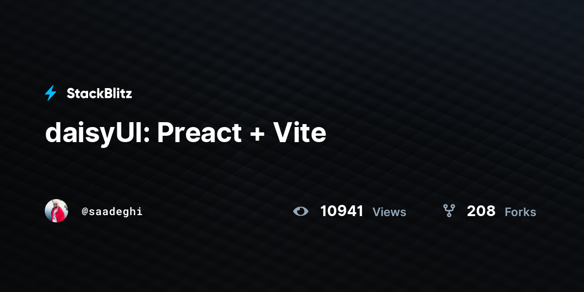 daisyUI: Preact + Vite - StackBlitz
