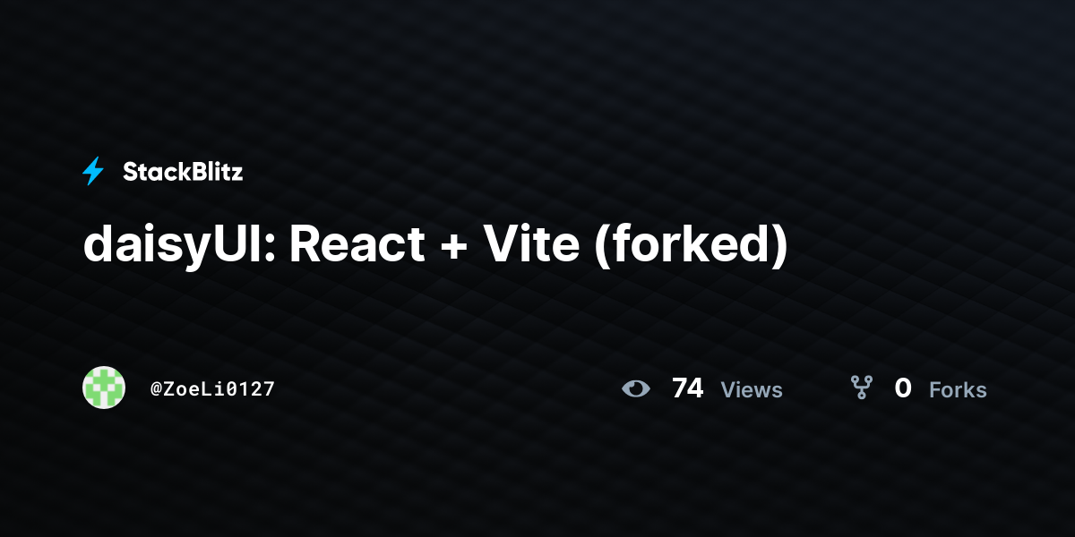 daisyUI: React + Vite (forked) - StackBlitz
