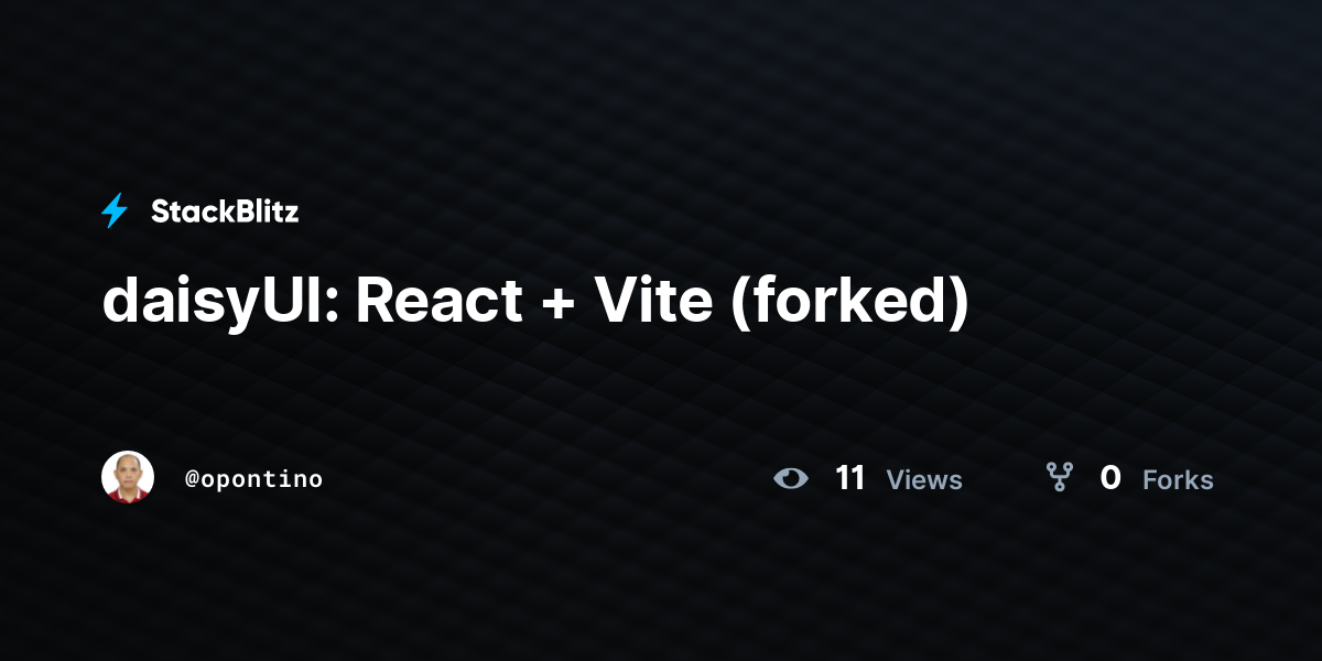daisyUI: React + Vite (forked) - StackBlitz