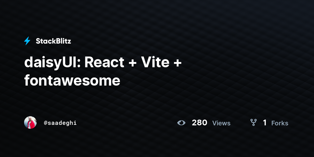 daisyUI: React + Vite + fontawesome - StackBlitz