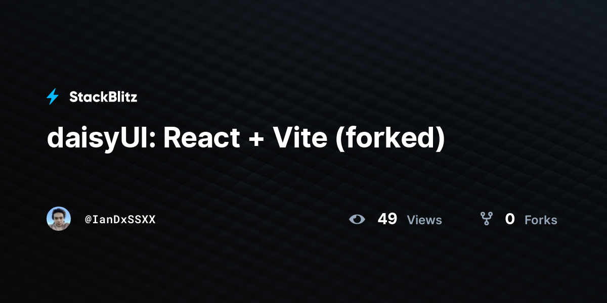 daisyUI: React + Vite (forked) - StackBlitz