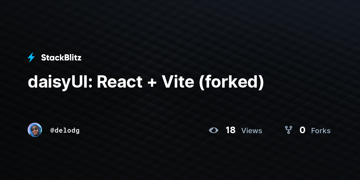 daisyUI: React + Vite (forked) - StackBlitz