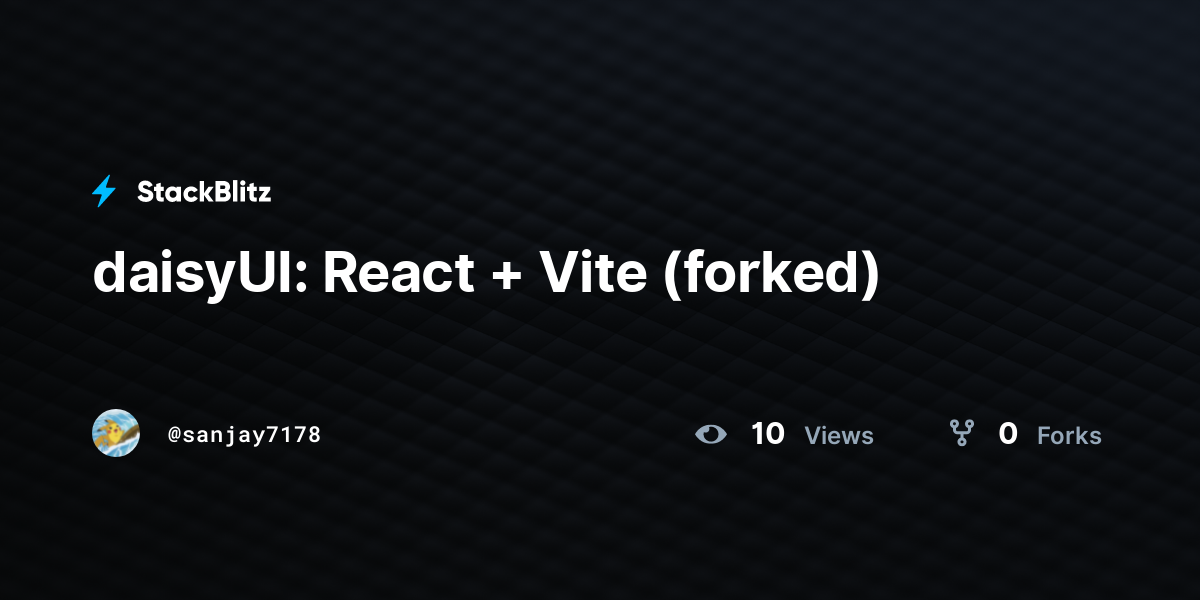 daisyUI: React + Vite (forked) - StackBlitz