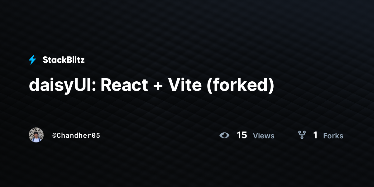 daisyUI: React + Vite (forked) - StackBlitz