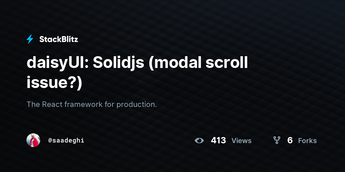 daisyUI: Solidjs (modal scroll issue?) - StackBlitz