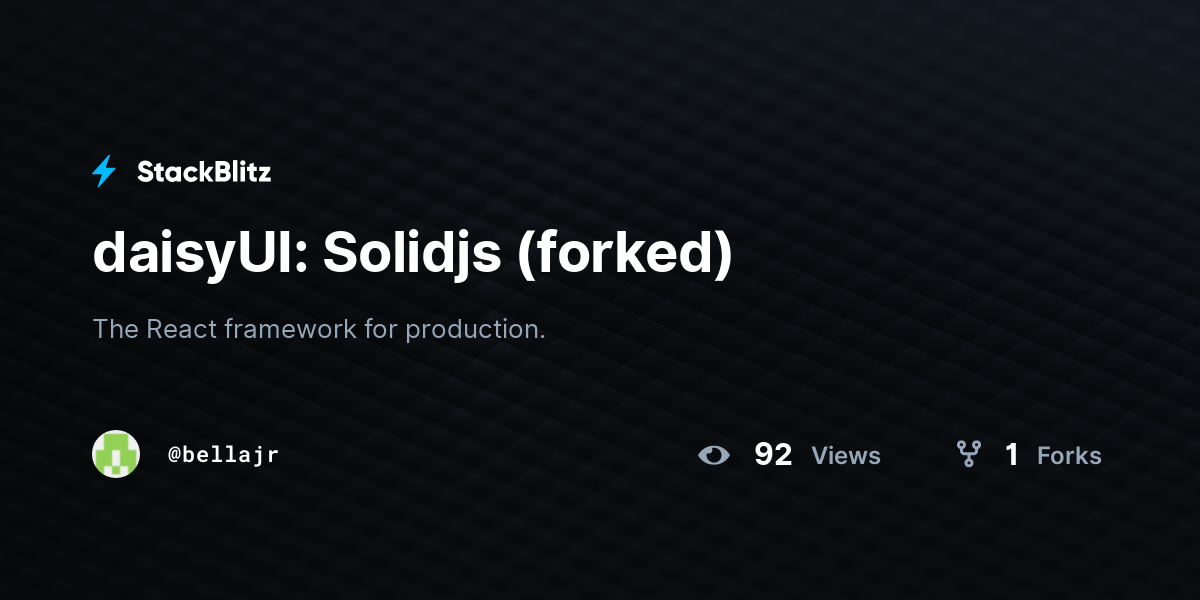 daisyUI: Solidjs (forked) - StackBlitz