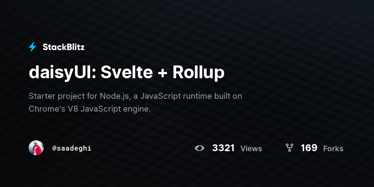 daisyUI: Svelte + Rollup - StackBlitz
