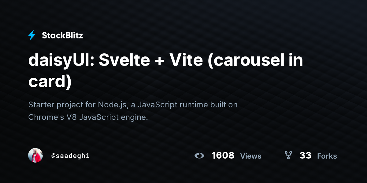 daisyUI: Svelte + Vite (carousel in card) - StackBlitz