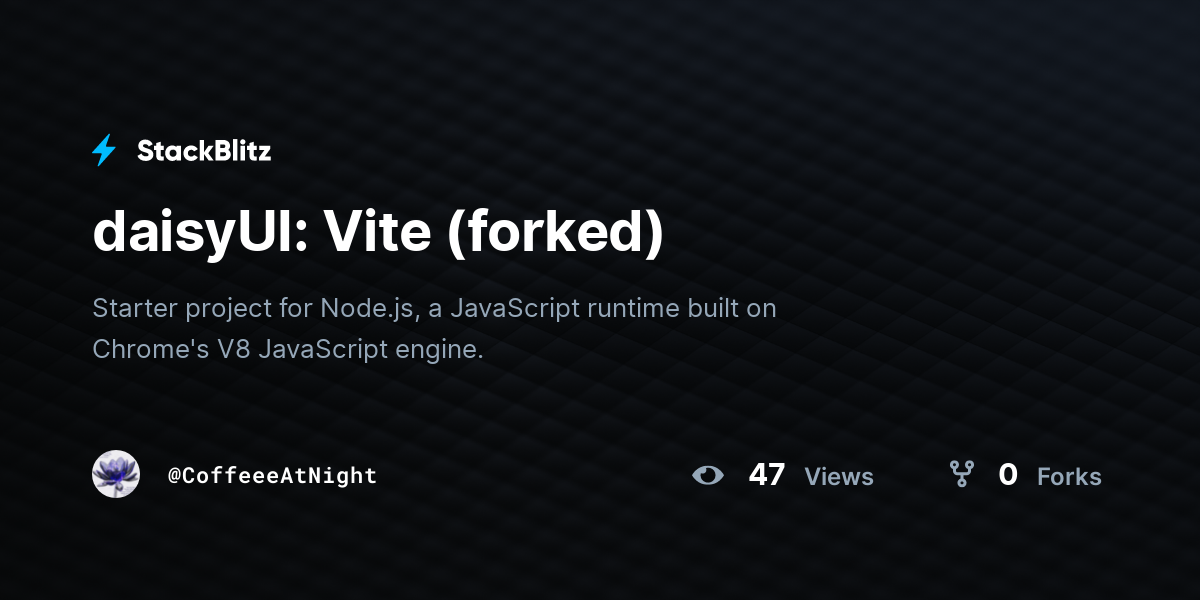 daisyUI: Vite (forked) - StackBlitz