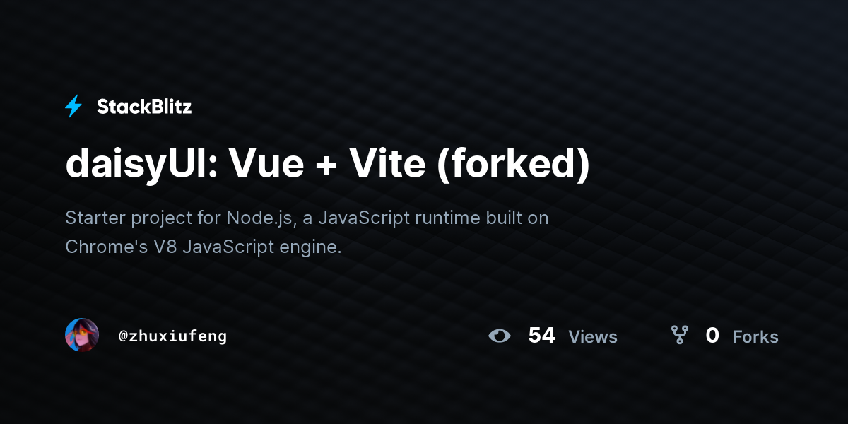 daisyUI: Vue + Vite (forked) - StackBlitz