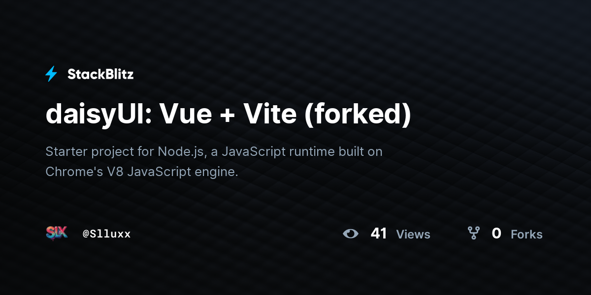 daisyUI: Vue + Vite (forked) - StackBlitz